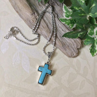 Stone Cross Pendant Necklace