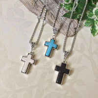 Stone Cross Pendant Necklace