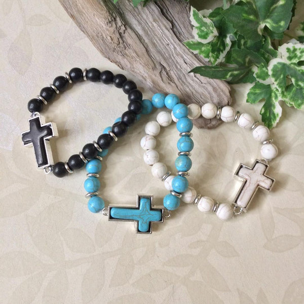 Stone Cross Bracelet