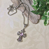 Filigree Cross Crystal Necklace