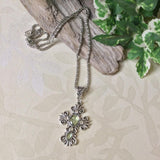 Filigree Cross Crystal Necklace