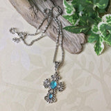 Filigree Cross Crystal Necklace