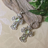 Filigree Cross Crystal Earrings