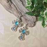 Filigree Cross Crystal Earrings