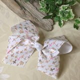 Cross Pattern Grosgrain Hair Bow