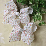 Cross Pattern Grosgrain Hair Bow