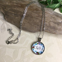 Glass Scripture Pendant Necklace