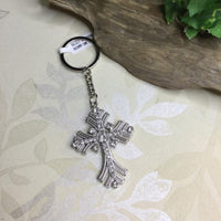 Silver Cross Keychain