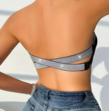 Midnight Crystal Strapless Bra