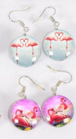 Glass Flamingo Earrings 0151
