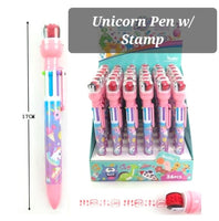 6 Color Unicorn Pen with Stamp 0507