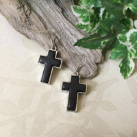 Stone Cross Earrings